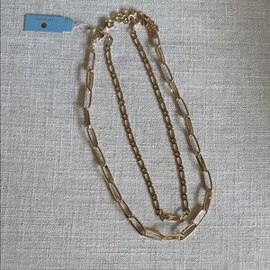 Gold Modern Dual-Chain Necklace